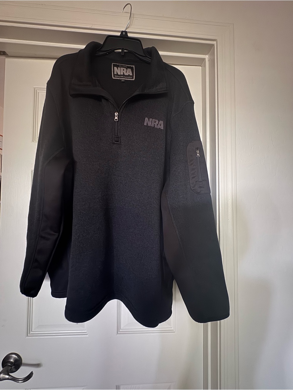 NRA Black Quarter Zip Pullover Unisex Mens 2XL Sweater Gorpcore 2nd amendment